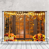 Aperturee - Fallen Leaves In Maple Forest Outside Window Backdrop